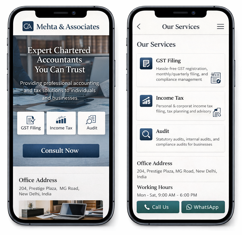 Chartered Accountant Website Design