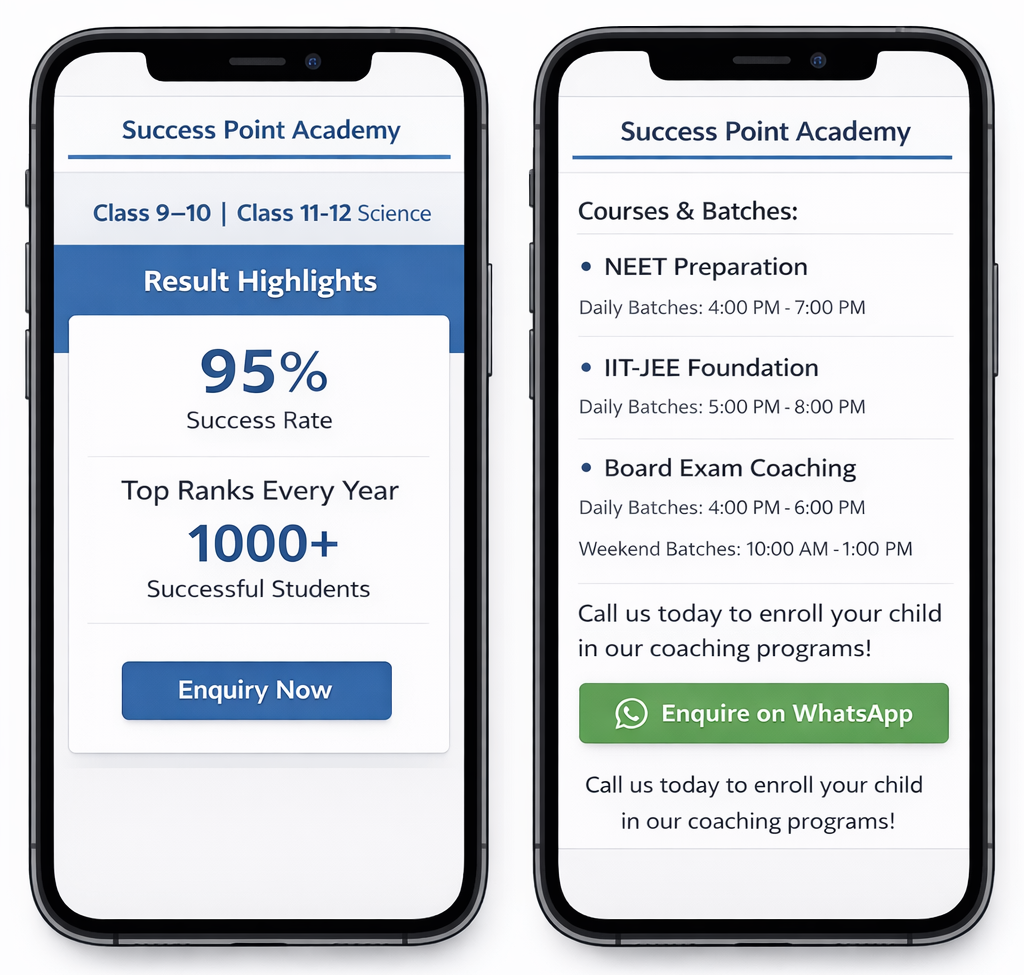 Coaching Center Website Design