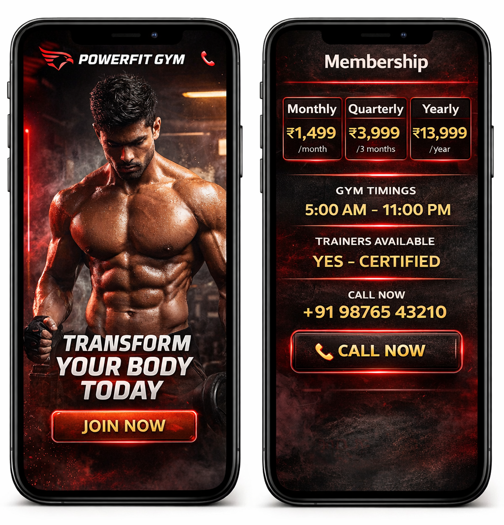 Gym & Fitness Website Design