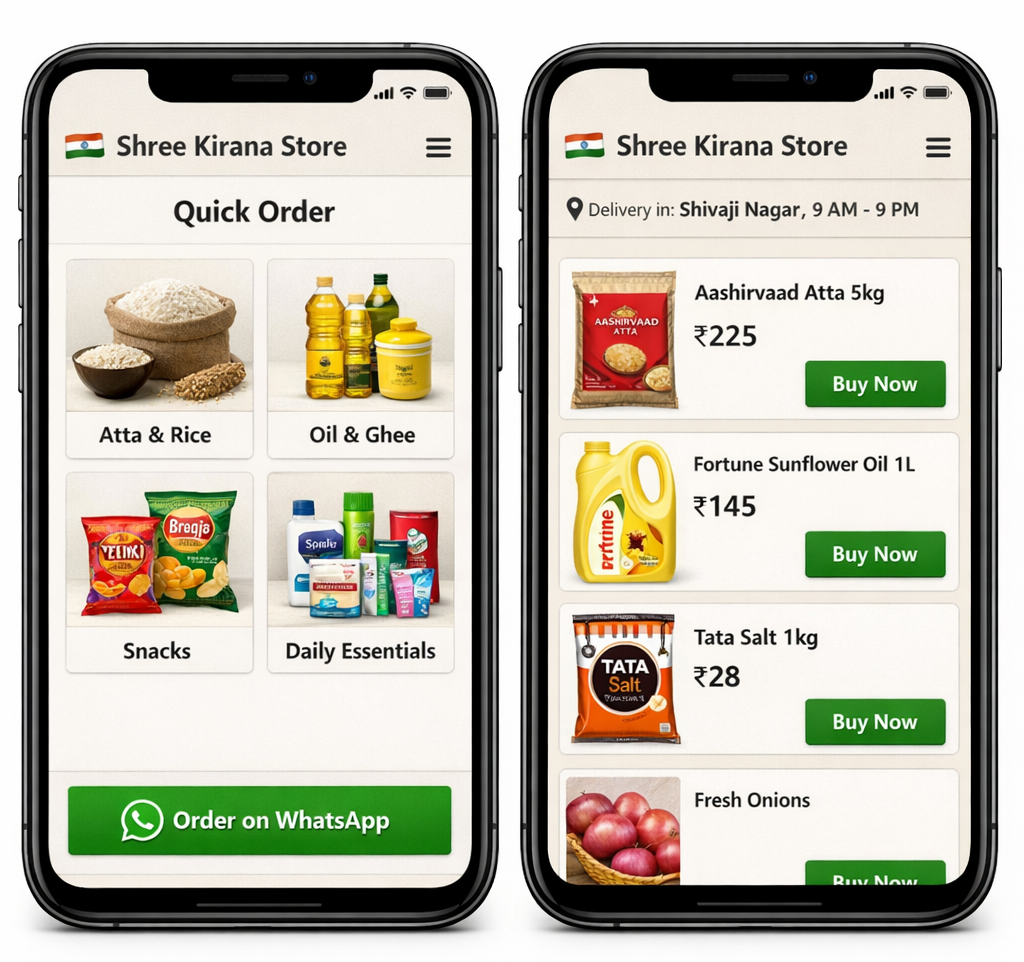 Kirana & Retail Store Website Design